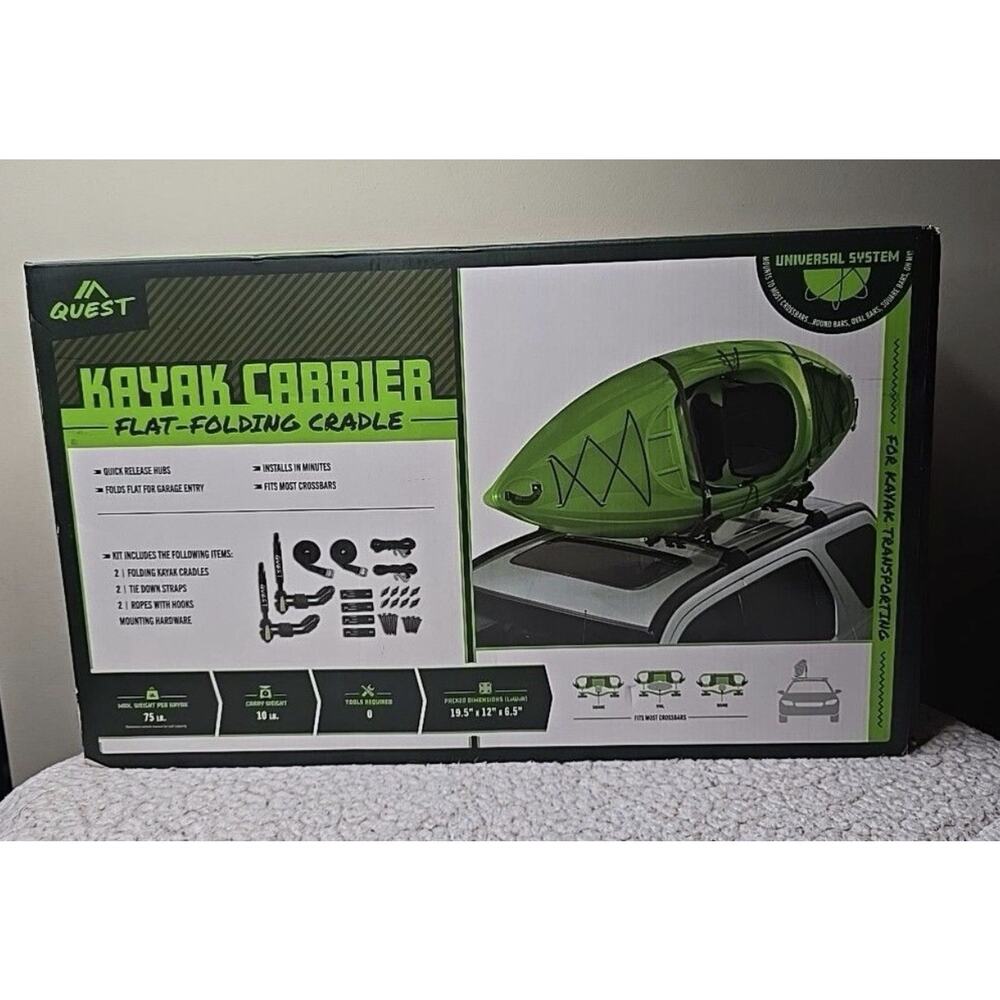 Quest PAD00261 Transporting Kayak Carrier Flat Folding Cradle Black NEW